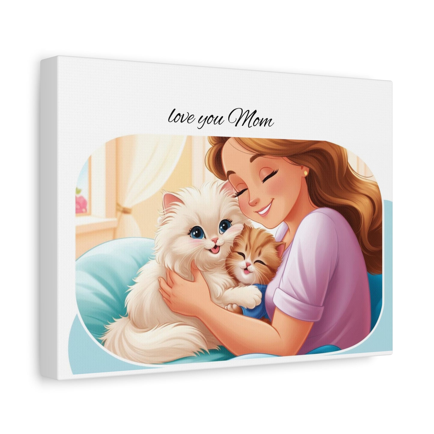 Personalized Pet Portrait Canvas - 'Love You Mom' Home Decor