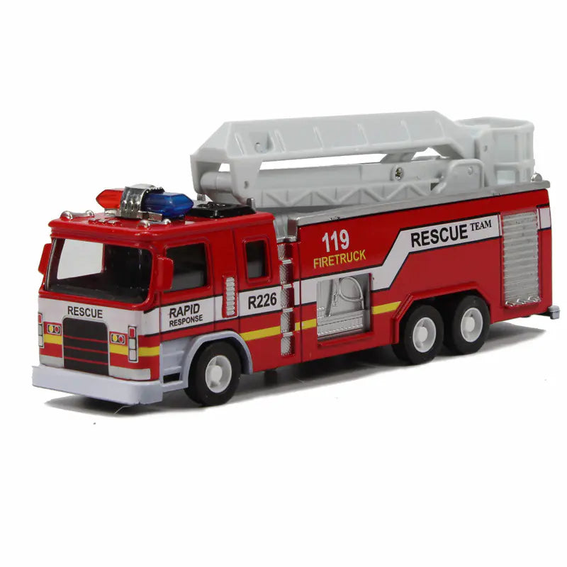 New Alloy Fire Truck Toy Model with Lights and Music