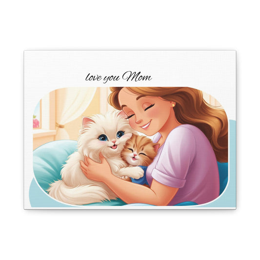 Personalized Pet Portrait Canvas - 'Love You Mom' Home Decor
