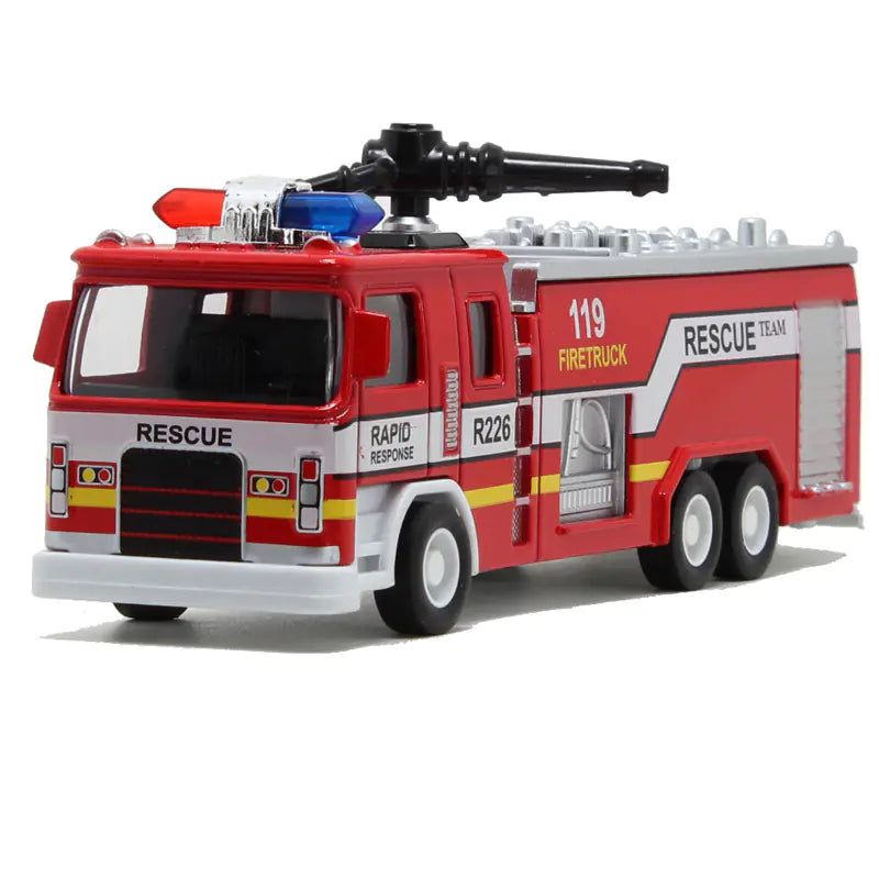 New Alloy Fire Truck Toy Model with Lights and Music