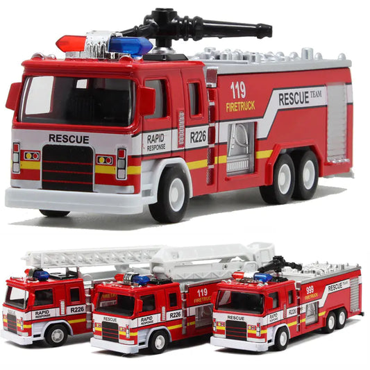 New Alloy Fire Truck Toy Model with Lights and Music
