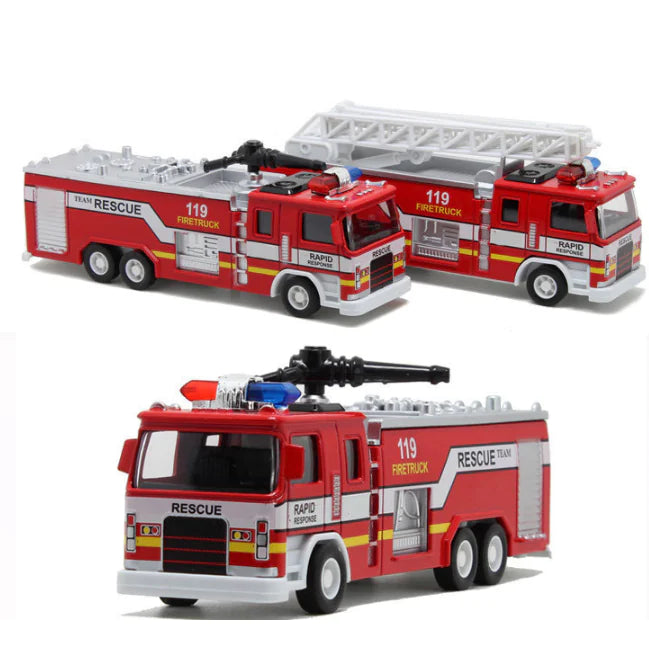 New Alloy Fire Truck Toy Model with Lights and Music